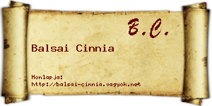 Balsai Cinnia névjegykártya